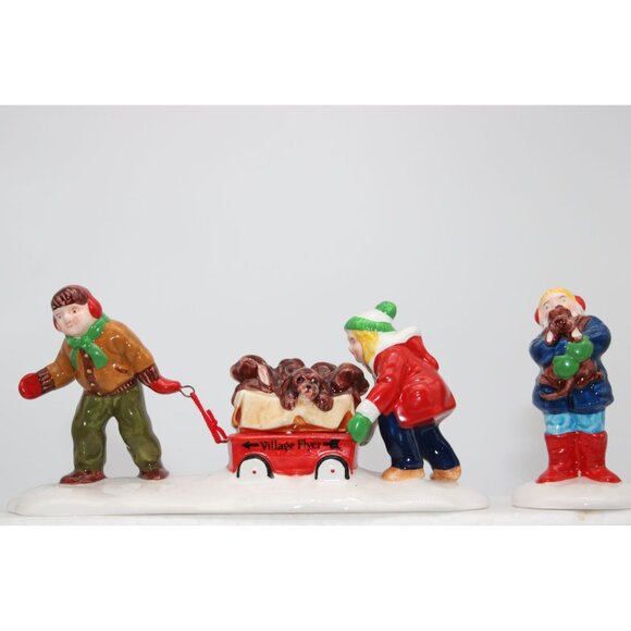 Dept 56 Snow Village - Christmas Puppies - Picture 1 of 7